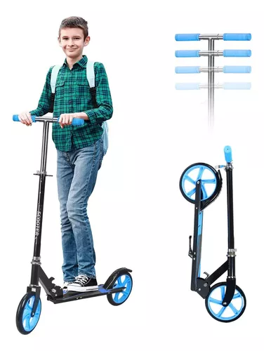 Patinete Niños 3 A 6 Años Scooter Plegable Y Ajustable Color: Azul