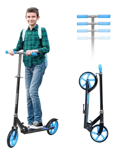 Monopatín Plegable Metal Scooter Infantil Metálico C/luces