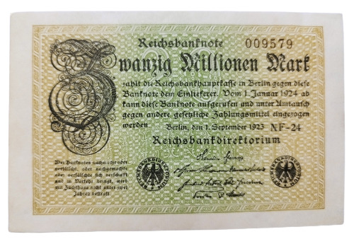 1 Billete Alemania 20 Millones Marcos 1923 Buen Estado