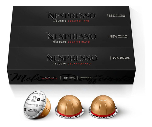 Nespresso Vertuo - Cápsulas De Café Melozio Descafeinado,.