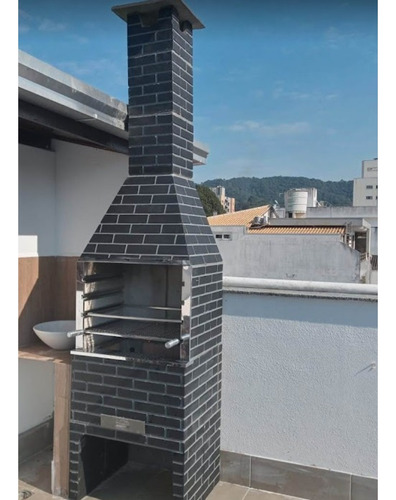 Churrasqueira Pré Moldada 740 Tijolinho Preto Inox