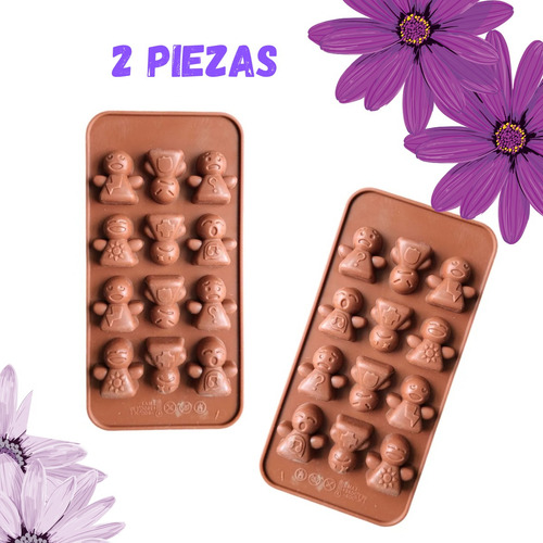 2 Pz Molde Silicon Para Chocolate, Jabon, Hielo, Para Niños Café