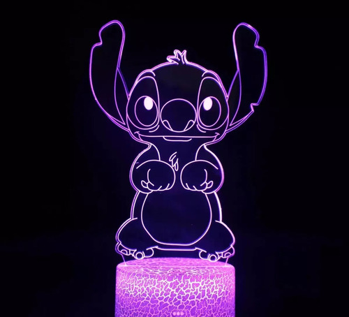 Lampara De Dibujos Animados Lilo Y Stitch 3d Led 7 Colores