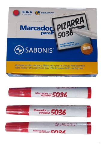 Caja Con 12 Marcador Para Pizarra Sabonis P-5036