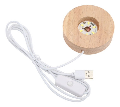 Base De Luz Led, Interfaz Usb, Madera De Roble, Material Red