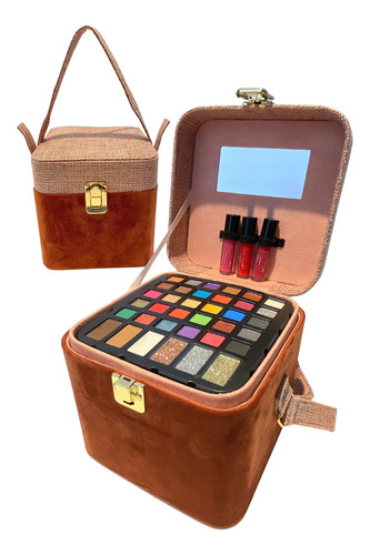 Br Carry All Trunk Train Case Con Maquillaje Y Estuche Reuti