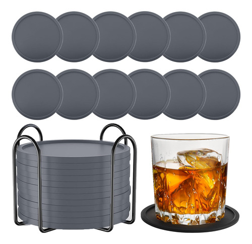 12pcs Portavasos De Silicona Antideslizantes Para Mesa Con