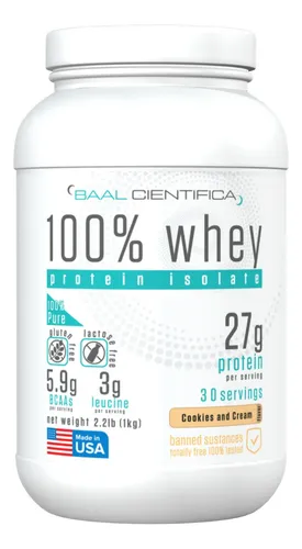 Whey Protein 100% Isolate 1kg - Cookies And Cream + Shaker