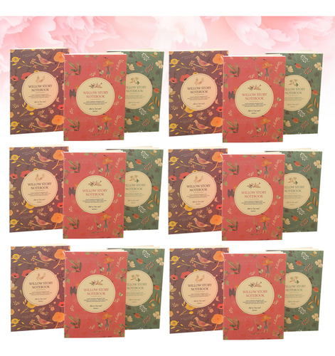 Libro De Bolsillo Para Viajes Con Flores Y Pájaros, 24 Unida