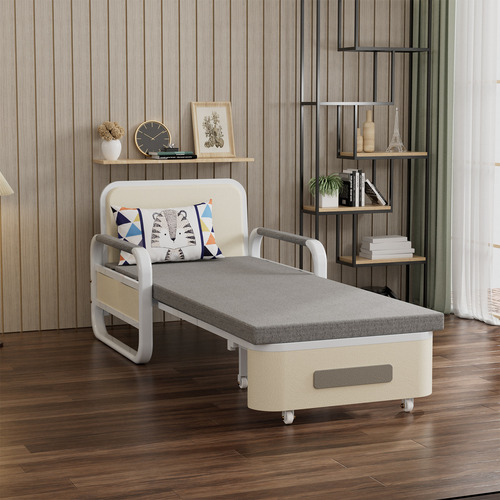 Sofa Cama Individual Plegable Color Gris
