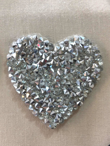 Aplique Termoadhesivo De Strass Forma Corazón X 25 Unidades