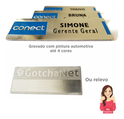 Kit 7 Crachás Broches Aço Inox Personalizado Alfinete Metal