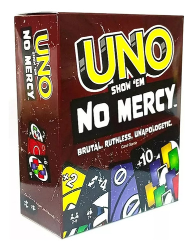 Uno No Mercy ¡sin Piedad! Juego De Mesa Con 168 Cartas