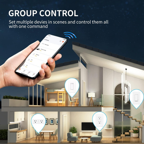 Junlit Enchufe Inteligente Dual, Extensor De Salida Wifi De