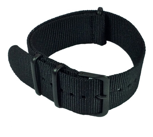 Pulseira Para Relógio Em Nylon Nato Strap G10 24mm Pvd Preto