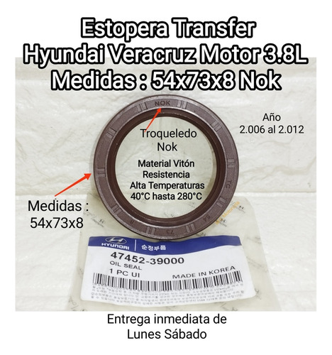 Estopera Transfer Hyundai Veracruz 3.8l 06/12 54x73x8 