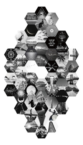 Kit De Collage De Pared Hexagonal Para Estética De Pared C.
