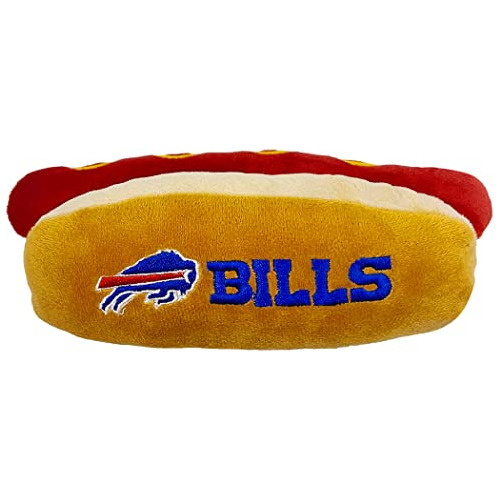 Pets First Nfl Buffalo Bills Hot Dog Plush Dog & Cat Squeak 