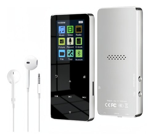 Reproductor Música Mp3 Mp4 Bluetooth Con Pantalla Táctil 16g