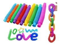 Comprar Juego de 12 juguetes pop Tube Fidget Toys, juguetes de colores medianos y grandes