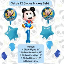 Comprar Set 12 Globos Decoración Cumpleaños Mickey Bebé 