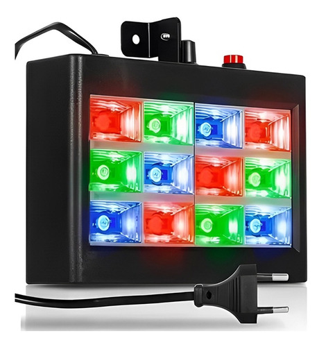 Kit Strobo Led Canhão Luz Iluminação Festa Balada 12 Leds