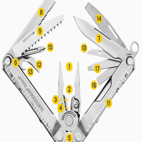 Imagen 4 de 7 de Pinza Multiusos Leatherman Rebard Con 17 Funciones + Funda