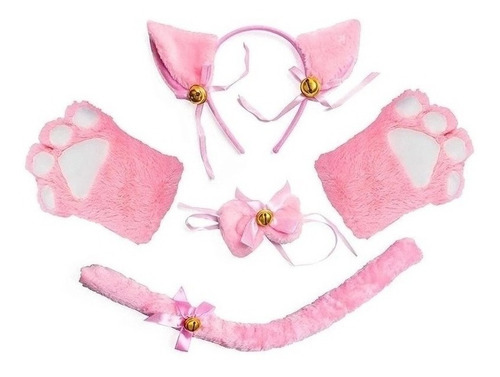 Lindo Gato Cosplay Gato Diadema, Guantes Pata Gato,loli 5pcs