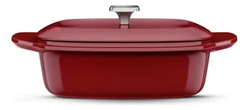 Electrolux Panela Oval de Ferro Fundido Esmaltado Expert 27cm Vermelha Com 2 Pegadores de Silicone