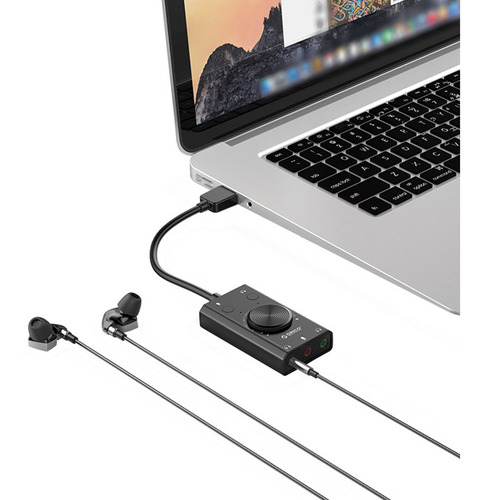 Imagen 2 de 6 de Adaptador De Auriculares Con Tarjeta De Sonido Trs/trrs Y Co
