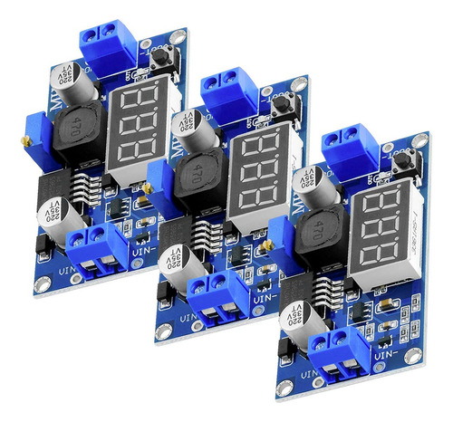 Módulo Convertidor Reductor Lm2596s Lm2596 De 3 Piezas Para