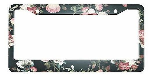 Marco - Hosnye Watercolor Roses License Plate Frame Seamless