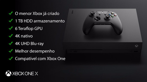 Xbox One X 2 Controles - 1 Tb 4k Xone X - Pode Retirar
