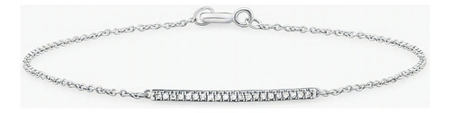 Pulseira Em Ouro Branco Com Diamante