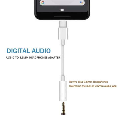 Imagen 2 de 2 de Adaptador Auriculares Usb C Compatible Xiaomi 12 11 10 Pro