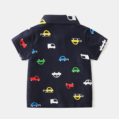 Playera Niño Tipo Polo Algodón Dibujos Animados