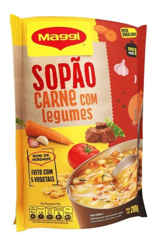 Sopa instantânea Maggi sopão carne com legumes em sachê 200 g