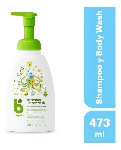Babyganics Shampoo Y Body Wash Chamomille Verbena 473ml