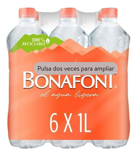 Agua Bonafont 1 Litro Pack 6