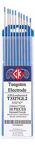 Electrodo Tungsteno Lantánico 3/32 X 7 Pulgadas (x10)