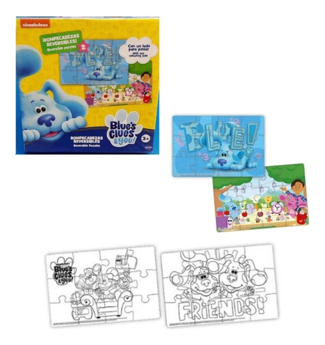 Blue`s Clues & You 2 Puzzles Reversible 12 Pz Valija Caffaro