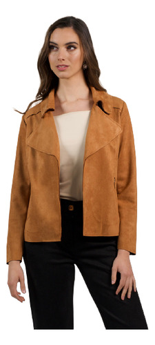 Chaqueta Swett Con Cierre Camel Give