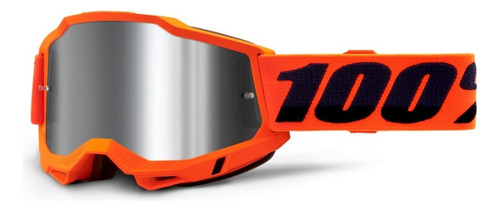 Óculos 100% Accuri2 Orange Motocross Off Road Lj Cor Da Armação Laranja Neon Cor Da Lente Lente Espelhado Silver