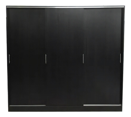 Placard Muebles Hedi 1.80M 240 x 180 color negro fresno de melamina con 3 puertas  corredizas