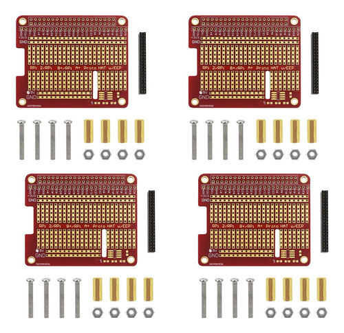 Placa De Pruebas Gpio Breakout Diy Breadboard Pcb Shield Red