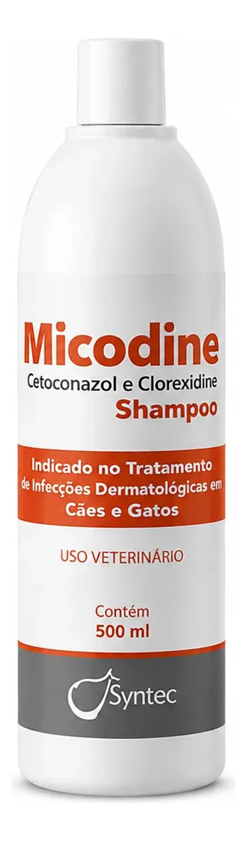 Shampoo Micodine 500ml Antifúngico P/ Cães E Gatos -syntec Fragrância Neutro
