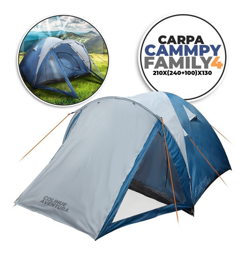 Carpa 4 Personas - Camping Outdoor - Impermeable Reforzada