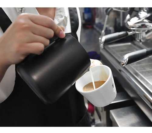 Jarra Pitcher Barista Teflon Negra, Arte Latte 12oz Oferta!!