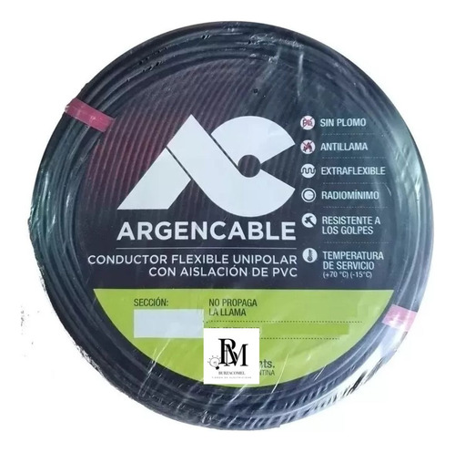 Cable Unipolar Argencable 2.5mm Rollo X 10 Mts Nm247-3