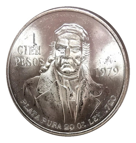 Moneda 100 Pesos Morelos Original Plata 720 1979 Fecha Clave